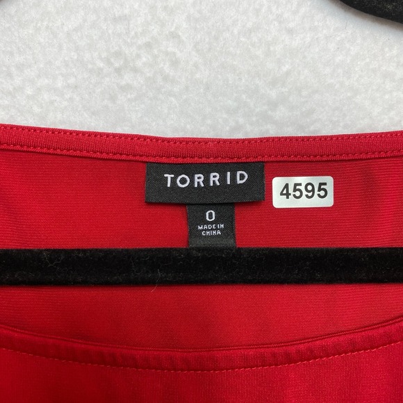Torrid Mini Studio Dress Womens 0X Red 3/4 Sleeve Knit $75 - Picture 2 of 10